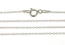 Chain, rhodium-plated 925 silver, Jump rings, oval, 50cm - x1