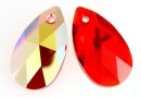 Swarovski, drop pendant, light siam AB, 16mm - x1