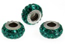 Swarovski, becharmed pave emerald, 12mm - x1
