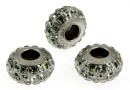 Swarovski, becharmed pave black diamond, 12mm - x1