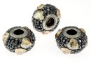 Swarovski, becharmed pave jet hematite, 14.5mm - x1