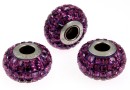Swarovski, becharmed pave amethyst, 15mm - x1