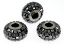 Swarovski, becharmed pave jet hematite, 15mm - x1