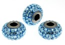 Swarovski, becharmed pave aquamarine, 15mm - x1