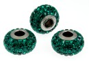 Swarovski, becharmed pave emerald, 15mm - x1
