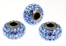 Swarovski, becharmed pave light sapphire, 15mm - x1