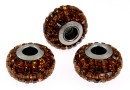 Swarovski, becharmed pave smoked topaz, 15mm - x1