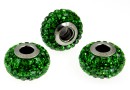 Swarovski, becharmed pave dark moss green, 15mm - x1