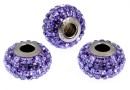 Swarovski, becharmed pave tanzanite, 15mm - x1