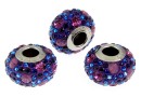 Swarovski, becharmed pave amethyst, 14.5mm - x1