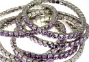 Bratara Swarovski 4428 violet  5mm, placata cu rodiu, 18cm - x1