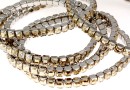 Bratara Swarovski 4428 golden shadow  5mm, pl. cu rodiu, 18cm - x1
