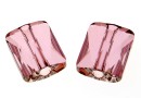 Swarovski, margele Mini rectangle, antique pink, 10x8mm - x2