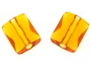 Swarovski, margele Mini rectangle, tangerine, 10x8mm - x2