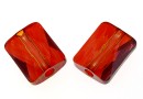 Swarovski, margele Mini rectangle, red magma, 8x6mm - x2