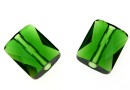 Swarovski, margele Mini rectangle,  dark moss green, 10x8mm - x2