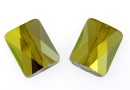 Swarovski, margele Mini rectangle, iridescent green, 8x6mm - x2