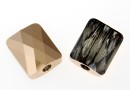 Swarovski, margele Mini rectangle, rose gold, 10x8mm - x2