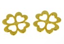 Link, clover, gold-plated 925 silver, 12.5mm - x1