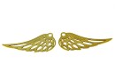 Pendant, angel, wing, gold-plated 925 silver, 25x10mm - x2