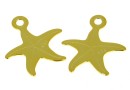 Pendant, starfish,  gold-plated 925 silver, 14mm  - x1