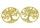 Link, tree of life, gold-plated 925 silver, 19mm - x1