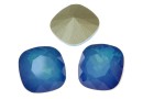 Swarovski, fancy square, white opal sky blue, 12mm - x1
