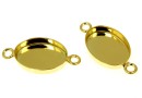 Link, base, gold-plated 925 silver, cabochon 14x10mm - x1