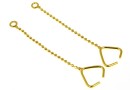 Pendant or earrings bail, gold-plated 925 silver, 42mm - x1