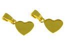 Pendant base, gold-plated 925 silver, heart, cabochon 10mm - x1