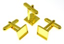 Cufflink base, gold-plated 925 silver, cabochon 10mm - x1pair