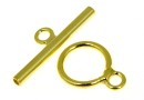 Toggle clasp, gold-plated 925 silver, 13mm - x1