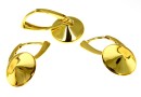Earring border base, gold-plated 925 silver, rivoli 10mm - x1pair
