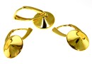 Earring border base, gold-plated 925 silver, rivoli 12mm - x1pair