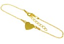 Baza bratara 16.5cm, argint 925 pl. cu aur, link inima 10mm - x1