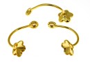 Earring extension, gold-plated 925 silver rod,flower 6mm - 1pair