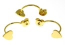 Earring extension, gold-plated 925 silver rod, heart, cabochon 6mm - 1pair