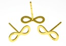 Earrings, gold-plated 925 silver, infinity, 11.5mm - x1pair