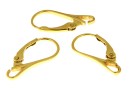 Earring findings, click, , gold-plated 925 silver, 19.5mm - x1pair