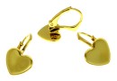 Earring findings, gold-plated 925 silver, cabochon 10mm - x1pair