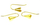 Earring findings, gold-plated 925 silver, 27mm - x1pair