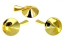 Pendant base, light gold-plated 925 silver, chaton 13mm - x1