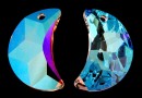 Swarovski, pandantiv luna, blue aurore boreale, 16mm - x1