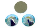 Swarovski, SS30 cabochon, aquamarine AB, 6mm - x4