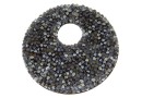 Swarovski, pand. fine rocks, black silver shade matt, 40mm - x1