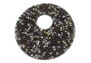 Swarovski, pand. fine rocks, black peach gold, 40mm - x1