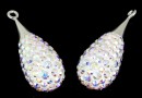 Swarovski, pand. pave placat cu rodiu, aurore boreale, 26mm - x1