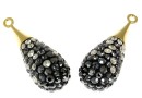 Swarovski, pand. pave placat cu aur, silver night, 14mm - x1