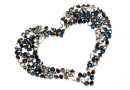 Swarovski, fine rocks pendant, bermuda blue metallic  light gold, 40mm - x1