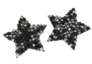 Swarovski, cabo. fine rocks, black jet mettalic silver, 22mm - x1